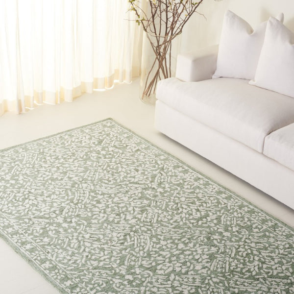 Safavieh Lrl Hand Tufted Wool Area Rug Indian Artisan Craft Sage Ivory Living Room Accent 5'-0" x 8'-0" LRL6935W-5