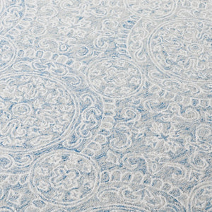 Safavieh Lrl Finnegan Hand Tufted Wool Medallion Accent Rug in Blue Ivory for Entryways 2'-0" x 5'-0" LRL6937M-25