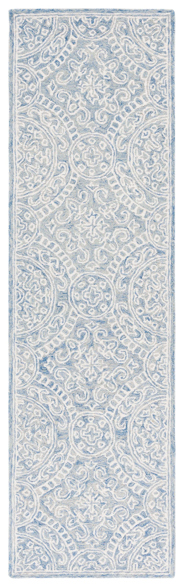 Safavieh Lrl Hand-Tufted Finnegan Round Rug 6Ft Blue Ivory Medallion Floral Wool-Cotton Blend Luxury LRL6937M-6R