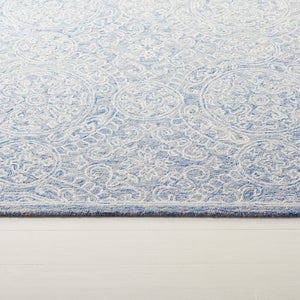 Safavieh Lrl Hand-Tufted Finnegan Round Rug 6Ft Blue Ivory Medallion Floral Wool-Cotton Blend Luxury LRL6937M-6R