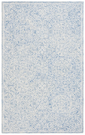 Safavieh Lrl Hand-Tufted Finnegan Round Rug 6Ft Blue Ivory Medallion Floral Wool-Cotton Blend Luxury LRL6937M-6R