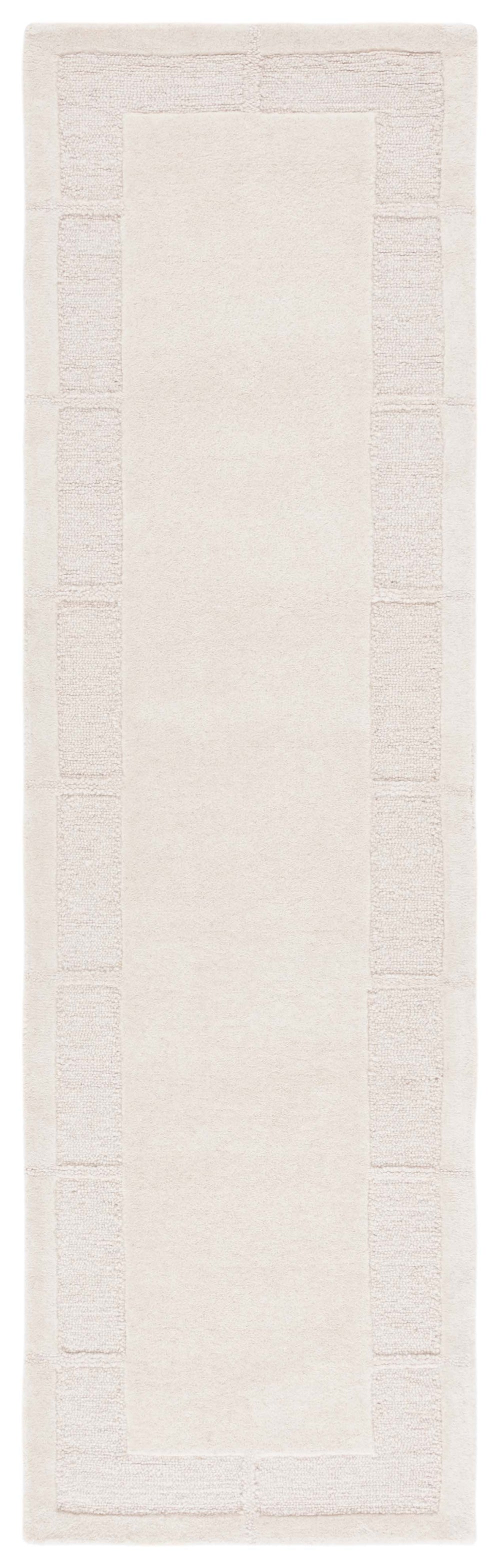 Safavieh Lrl Hand-Tufted Grayson Ivory Runner 2'3" X10' — Wool-Cotton Low-Pile Hallway Rug, Durable Elegant Border LRL6938A-210