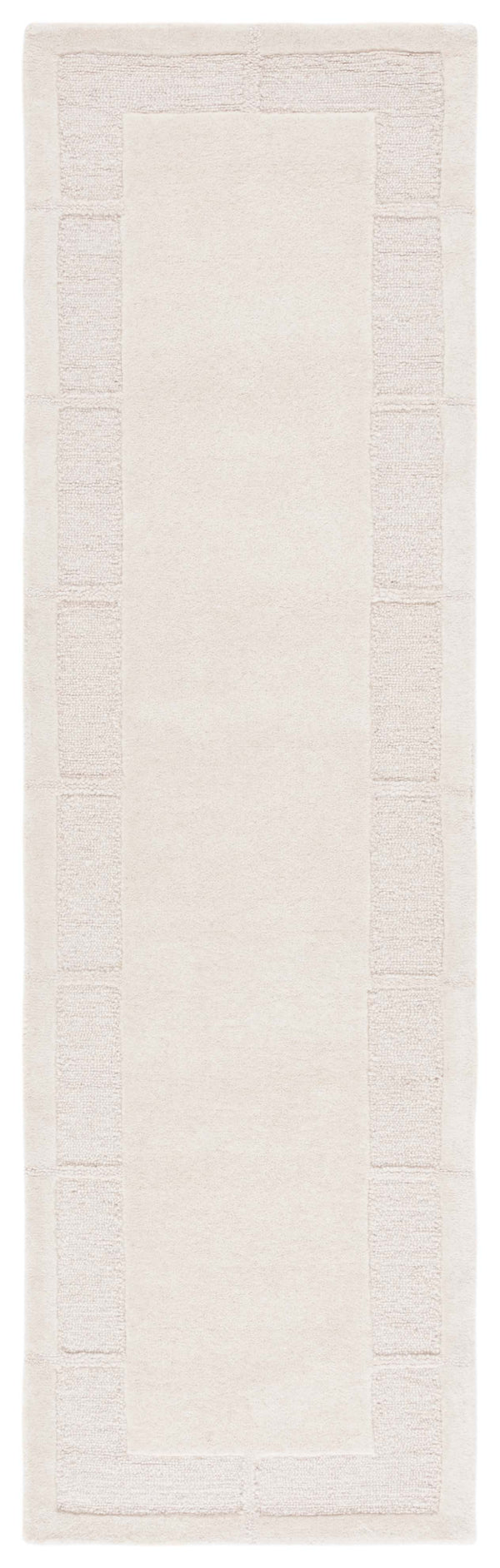 Safavieh Lrl Hand-Tufted Grayson Ivory Runner 2'3" X10' — Wool-Cotton Low-Pile Hallway Rug, Durable Elegant Border LRL6938A-210