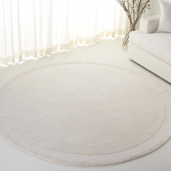 Safavieh Lrl Hand-Tufted Grayson Ivory Runner 2'3" X10' — Wool-Cotton Low-Pile Hallway Rug, Durable Elegant Border LRL6938A-210