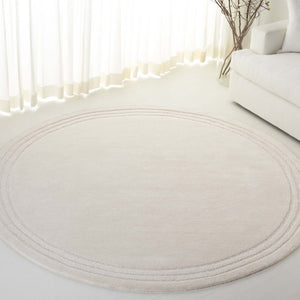 Safavieh Lrl Lachlan Hand Tufted Wool Cotton Ivory Solid Rug for Entryways and Hallways 7'-0" x 7'-0" - Round LRL6939A-7R