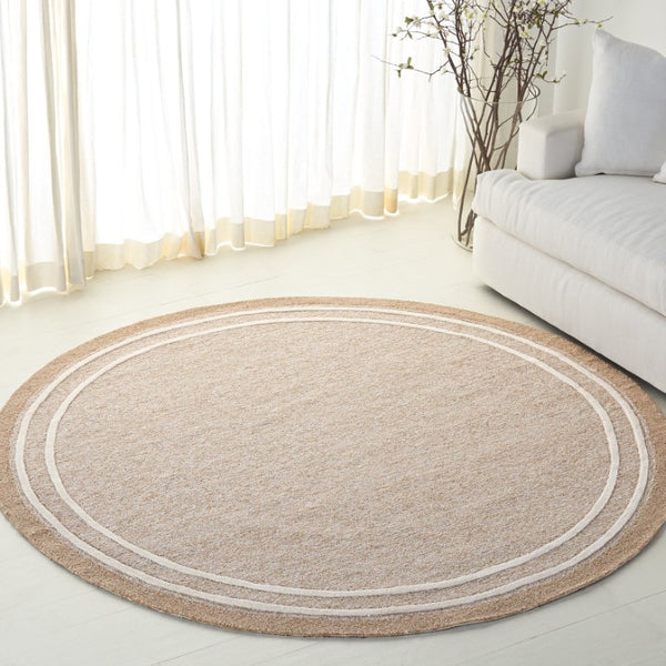 Safavieh Lrl Paxton Hand-Tufted Wool Runner Rug Neutral Beige Ivory Hallway Accent 7'-0" x 7'-0" Round LRL6941B-7R