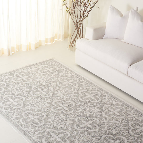 Safavieh Lrl Hand-Tufted Grey Ivory Wool-Cotton Rug — Low-Profile, Artisanal Comfort For Entryways & Bedsides 2'-6" x 4'-0" LRL6942F-24
