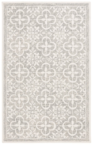 Safavieh Lrl Hand-Tufted Wool-Cotton Area Rug In Grey Ivory Floral Motif — Transitional, Low-Profile Luxury 2'-0" x 5'-0" LRL6942F-25