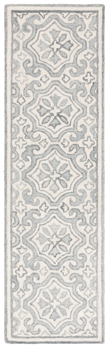 Safavieh Lrl Hand Tufted Wool Cotton Runner Rug Grey Ivory Traditional Hallway Entryway 2'-3" x 10'-0" LRL6944F-210
