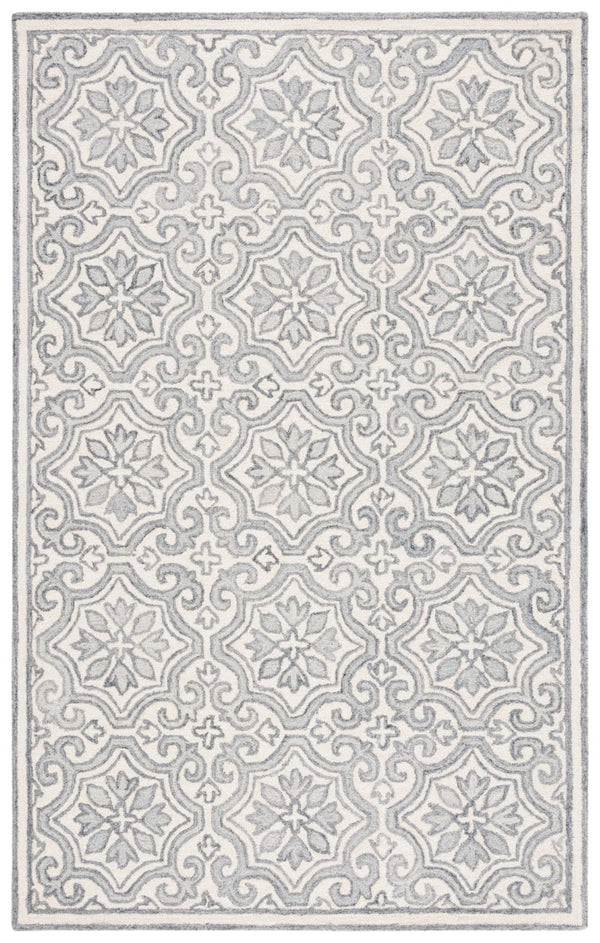 Safavieh Lrl Hand Tufted Wool Cotton Runner Rug Grey Ivory Traditional Hallway Entryway 5'-0" x 8'-0" LRL6944F-5