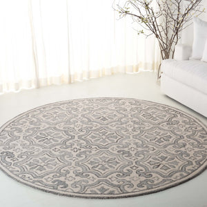 Safavieh Lrl Hand Tufted Wool Cotton Runner Rug Grey Ivory Traditional Hallway Entryway 7'-0" x 7'-0" - A LRL6944F-7R