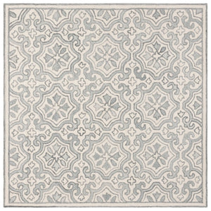 Safavieh Lrl Hand Tufted Wool Cotton Runner Rug Grey Ivory Traditional Hallway Entryway 7'-0" x 7'-0" - B LRL6944F-7SQ