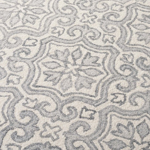 Safavieh Lrl Hand Tufted Wool Cotton Runner Rug Grey Ivory Traditional Hallway Entryway 8'-0" x 10'-0" LRL6944F-8