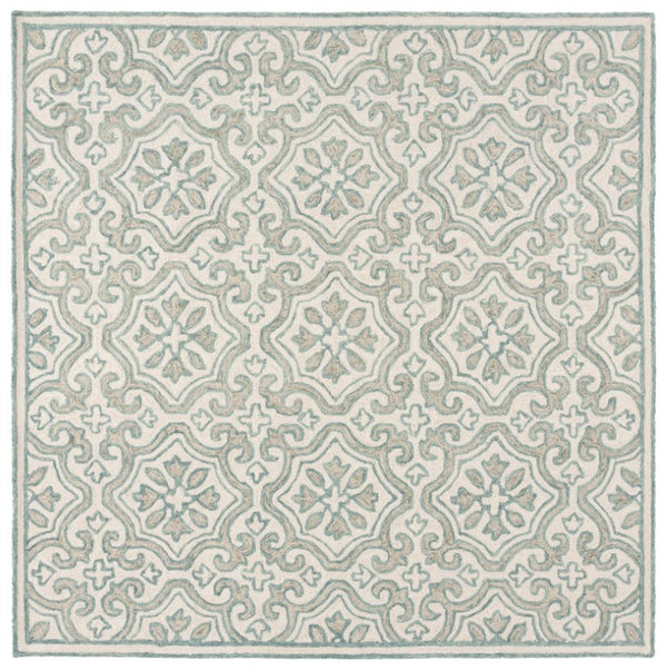 Safavieh Lrl Quinn Hand Tufted Wool Cotton Runner Rug for Hallways and Entryways Teal 7'-0" x 7'-0" Square LRL6944J-7SQ