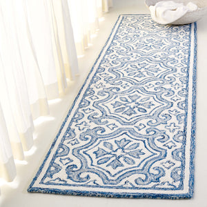 Safavieh Lrl Hand-Tufted Quinn Wool Runner 2'3" X10' Navy Ivory – Low 3/8" Pile, Durable Entryway Elegance LRL6944N-210