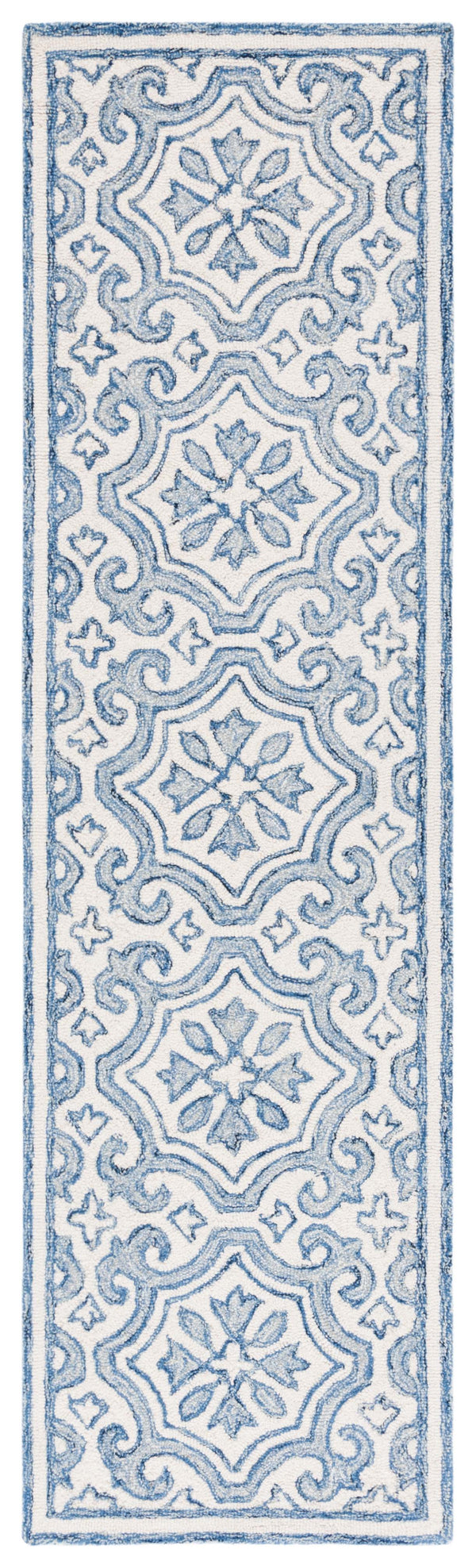 Safavieh Lrl Hand-Tufted Quinn Wool Runner 2'3" X10' Navy Ivory – Low 3/8" Pile, Durable Entryway Elegance LRL6944N-210