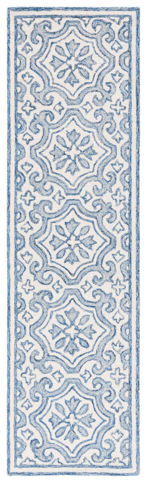 Safavieh Lrl Hand Tufted Wool Cotton Accent Rug with Navy Ivory Traditional Floral Motifs 2'-3" x 8'-0" LRL6944N-28