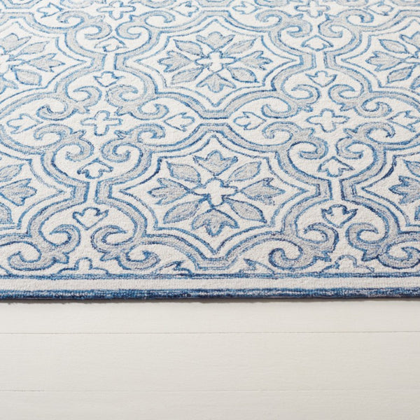 Safavieh Lrl Hand Tufted Wool Cotton Accent Rug with Navy Ivory Traditional Floral Motifs 3'-0" x 5'-0" LRL6944N-3
