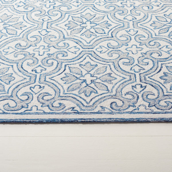 Safavieh Lrl Hand-Tufted Quinn Wool Runner 2'3" X10' Navy Ivory – Low 3/8" Pile, Durable Entryway Elegance LRL6944N-210