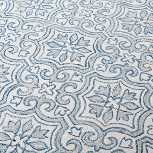 Safavieh Lrl Hand Tufted Wool Cotton Accent Rug with Navy Ivory Traditional Floral Motifs 5'-0" x 8'-0" LRL6944N-5