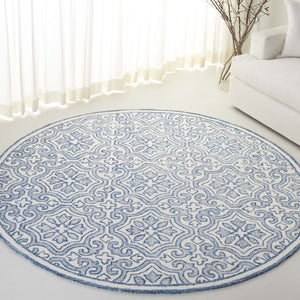Safavieh Lrl Hand-Tufted Quinn Wool Runner 2'3" X10' Navy Ivory – Low 3/8" Pile, Durable Entryway Elegance LRL6944N-210