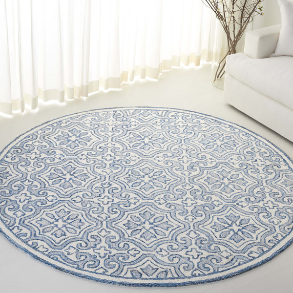 Safavieh Lrl Hand-Tufted Quinn Wool Runner 2'3" X10' Navy Ivory – Low 3/8" Pile, Durable Entryway Elegance LRL6944N-210