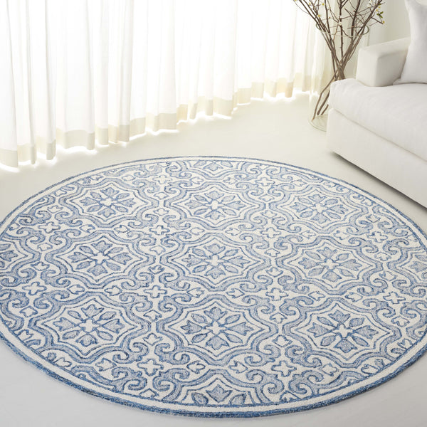 Safavieh Lrl Hand-Tufted Quinn Wool Runner 2'3" X10' Navy Ivory – Low 3/8" Pile, Durable Entryway Elegance LRL6944N-210