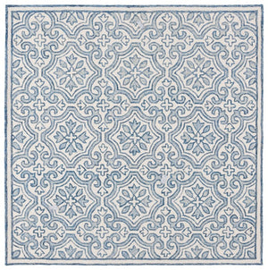 Safavieh Lrl Hand Tufted Wool Cotton Accent Rug with Navy Ivory Traditional Floral Motifs 7'-0" x 7'-0" - Square LRL6944N-7SQ