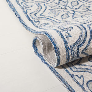 Safavieh Lrl Hand Tufted Wool Cotton Accent Rug with Navy Ivory Traditional Floral Motifs 9'-0" x 12'-0" LRL6944N-9