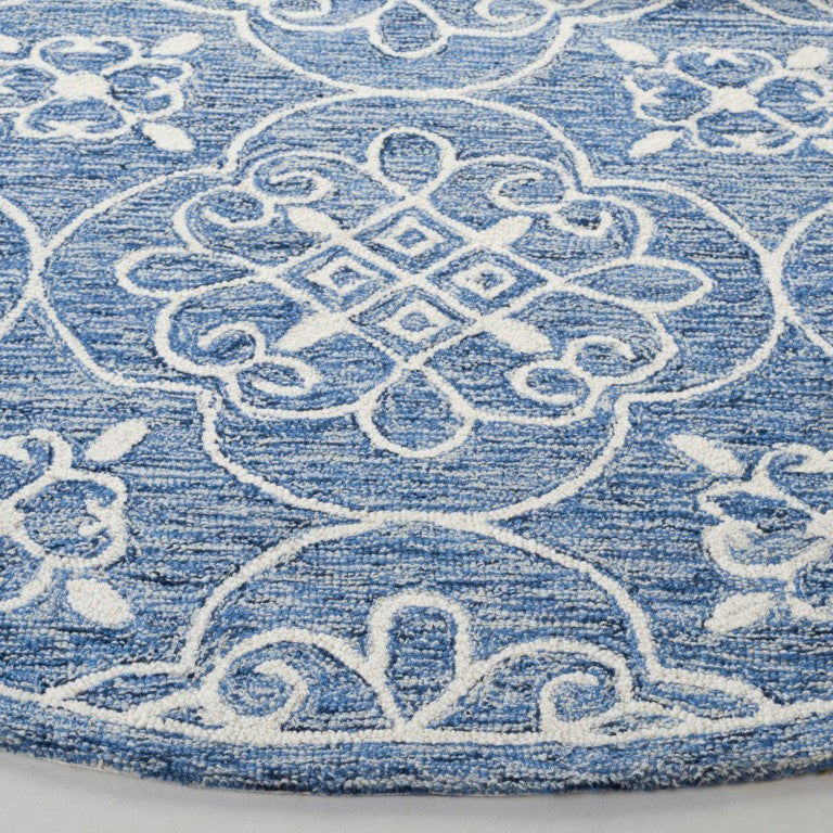 Safavieh Lrl Hand-Tufted Wool Cotton Medallion Accent Rug with Ornate Floral Detail 7'-0" x 7'-0" - Round LRL6945N-7R