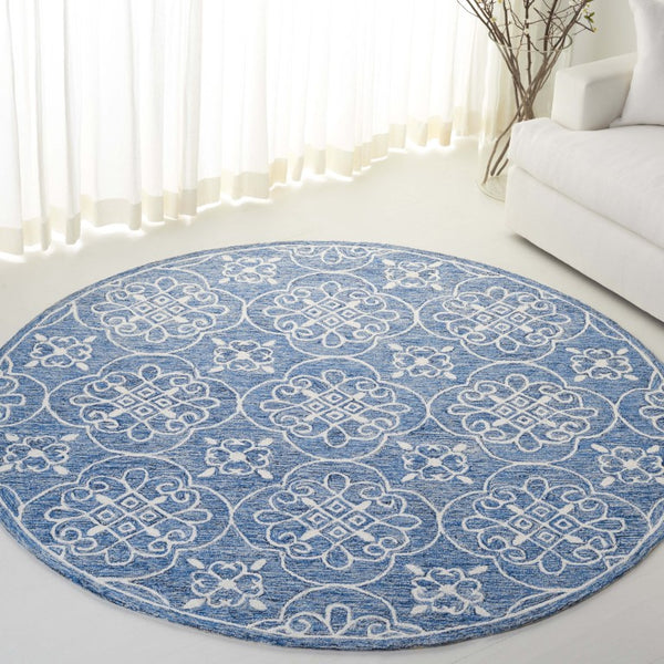 Safavieh Lrl Hand-Tufted Wool Cotton Medallion Accent Rug with Ornate Floral Detail 7'-0" x 7'-0" - Round LRL6945N-7R