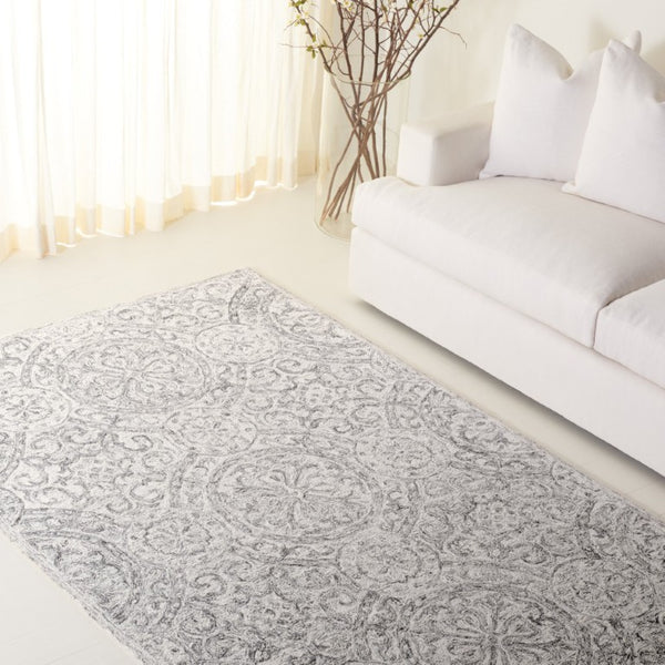 Safavieh Lrl Hand-Tufted Wool Runner Oriental Pattern Ivory Grey Hallway Accent Rug 6'-0" x 9'-0" LRL6947F-6