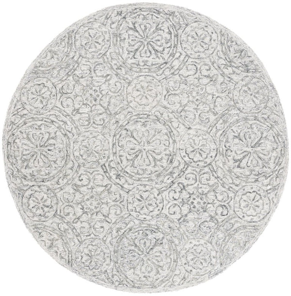 Safavieh Lrl Hand-Tufted Wool Runner Oriental Pattern Ivory Grey Hallway Accent Rug 7'-0" x 7'-0" Round LRL6947F-7R