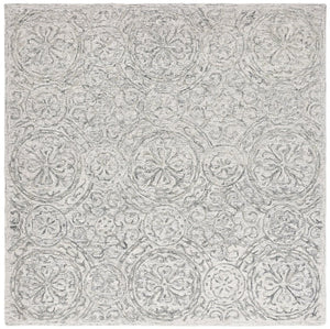 Safavieh Lrl Hand-Tufted Wool Runner Oriental Pattern Ivory Grey Hallway Accent Rug 7'-0" x 7'-0" Square LRL6947F-7SQ