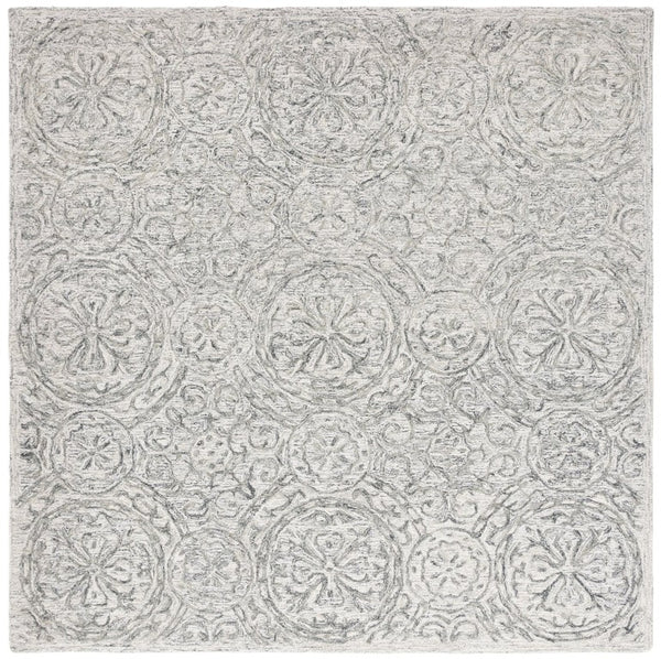 Safavieh Lrl Hand-Tufted Wool Runner Oriental Pattern Ivory Grey Hallway Accent Rug 7'-0" x 7'-0" Square LRL6947F-7SQ