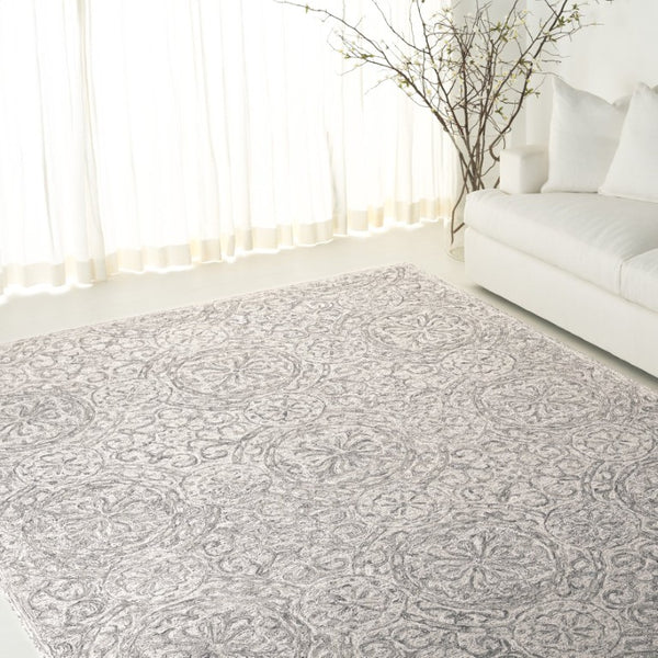 Safavieh Lrl Hand-Tufted Wool Runner Oriental Pattern Ivory Grey Hallway Accent Rug 8'-0" x 10'-0" LRL6947F-8