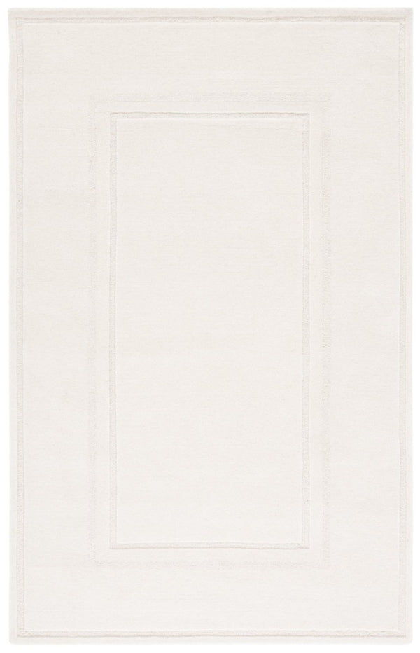 Safavieh Lrl Hand Tufted Wool Blend Area Rug Solid Ivory Minimalist Low Pile Living Room 5' x 8' LRL6948A-5