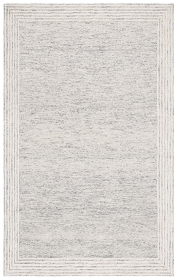 Safavieh Lrl Hand-Tufted Wool Cotton Runner Rug in Neutral Grey Ivory with Border Detail 5'-0" x 8'-0" LRL6949F-5