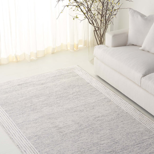 Safavieh Lrl Hand-Tufted Wool Cotton Runner Rug in Neutral Grey Ivory with Border Detail 5'-0" x 8'-0" LRL6949F-5