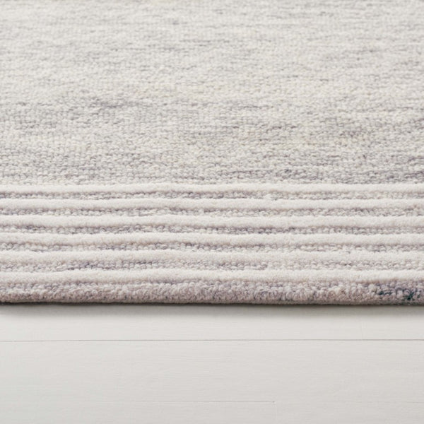 Safavieh Lrl Hand-Tufted Wool Cotton Runner Rug in Neutral Grey Ivory with Border Detail 8'-0" x 10'-0" LRL6949F-8