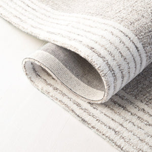 Safavieh Lrl Hand Tufted Wool Cotton Runner Rug Dark Grey Ivory Border Hallway Accent 7'-0" x 7'-0" Square LRL6949H-7SQ