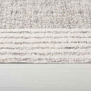 Safavieh Lrl Hand Tufted Wool Cotton Runner Rug Dark Grey Ivory Border Hallway Accent 8'-0" x 10'-0" LRL6949H-8