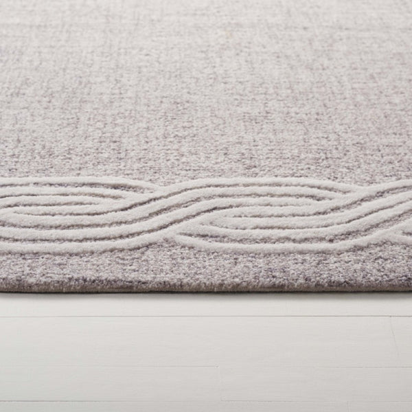 Safavieh Lrl Hand-Tufted Wool Cotton Runner Rug with Bordered Frame in Grey Ivory Palette 4'-0" x 6'-0" LRL6951F-4