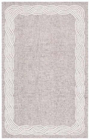 Safavieh Lrl Hand-Tufted Wool Cotton Runner Rug with Bordered Frame in Grey Ivory Palette 5'-0" x 8'-0" LRL6951F-5