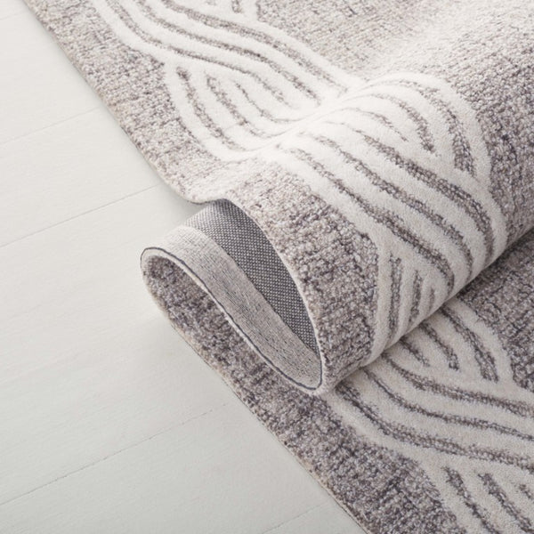 Safavieh Lrl Hand-Tufted Wool Cotton Runner Rug with Bordered Frame in Grey Ivory Palette 6'-0" x 9'-0" LRL6951F-6