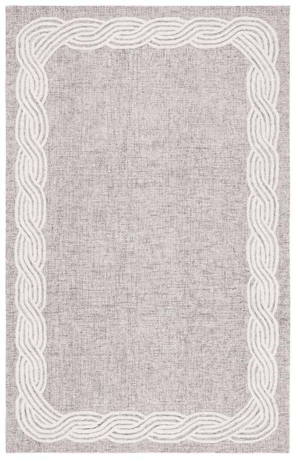 Safavieh Lrl Hand-Tufted Wool Cotton Runner Rug with Bordered Frame in Grey Ivory Palette 6'-0" x 9'-0" LRL6951F-6