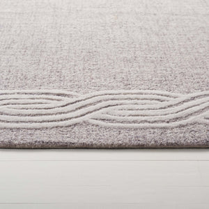 Safavieh Lrl Hand-Tufted Wool Cotton Runner Rug with Bordered Frame in Grey Ivory Palette 7'-0" x 7'-0" Square LRL6951F-7SQ