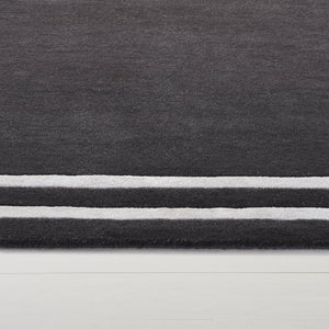 Safavieh Lauren Hand-Tufted Wool-Viscose Runner In Dark Grey With Ivory Border — Low Pile Durable Style 2'-3" x 8'-0" LRL6953G-28
