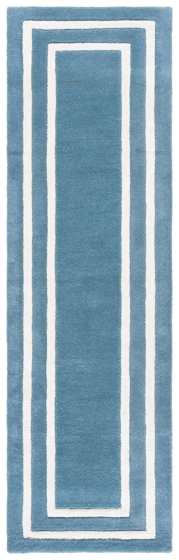 Safavieh Lauren Hand-Tufted Light Blue & Ivory Wool-Viscose Rug — Plush 3/8" Pile, Elegant Border, Timeless Style 6'-0" x 6'-0" LRL6953L-6SQ