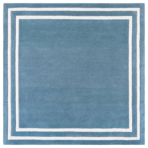 Safavieh Lauren Hand-Tufted Light Blue & Ivory Wool-Viscose Rug — Plush 3/8" Pile, Elegant Border, Timeless Style 6'-0" x 6'-0" LRL6953L-6SQ